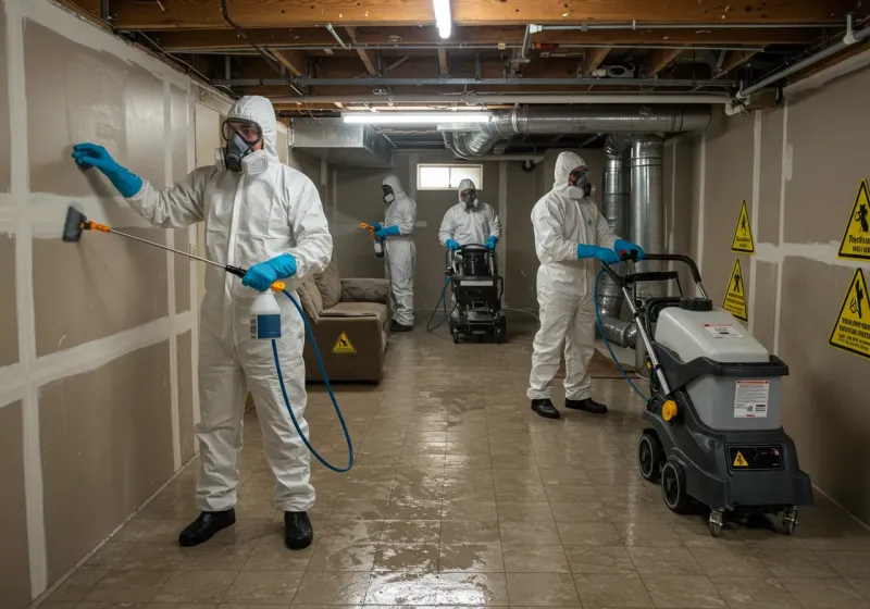 Basement Moisture Removal and Structural Drying process in Fort Hancock, TX